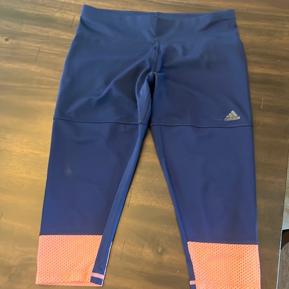 Blue & Pink Capri Climate Adidas Leggings